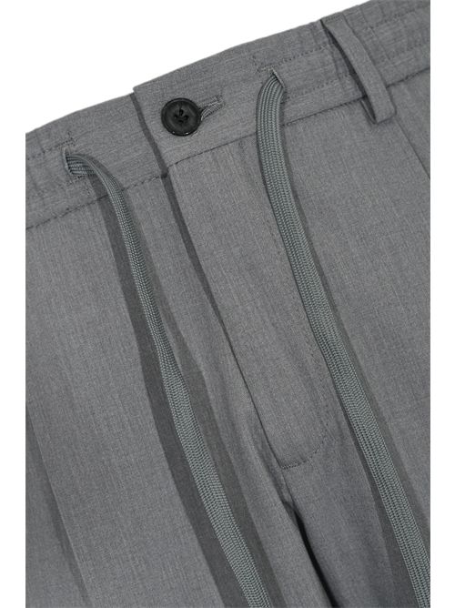 Pantalone in misto lana e viscosa tecnica con coulisse Light Grey DANIELE ALESSANDRINI | DA1FW26P005173
